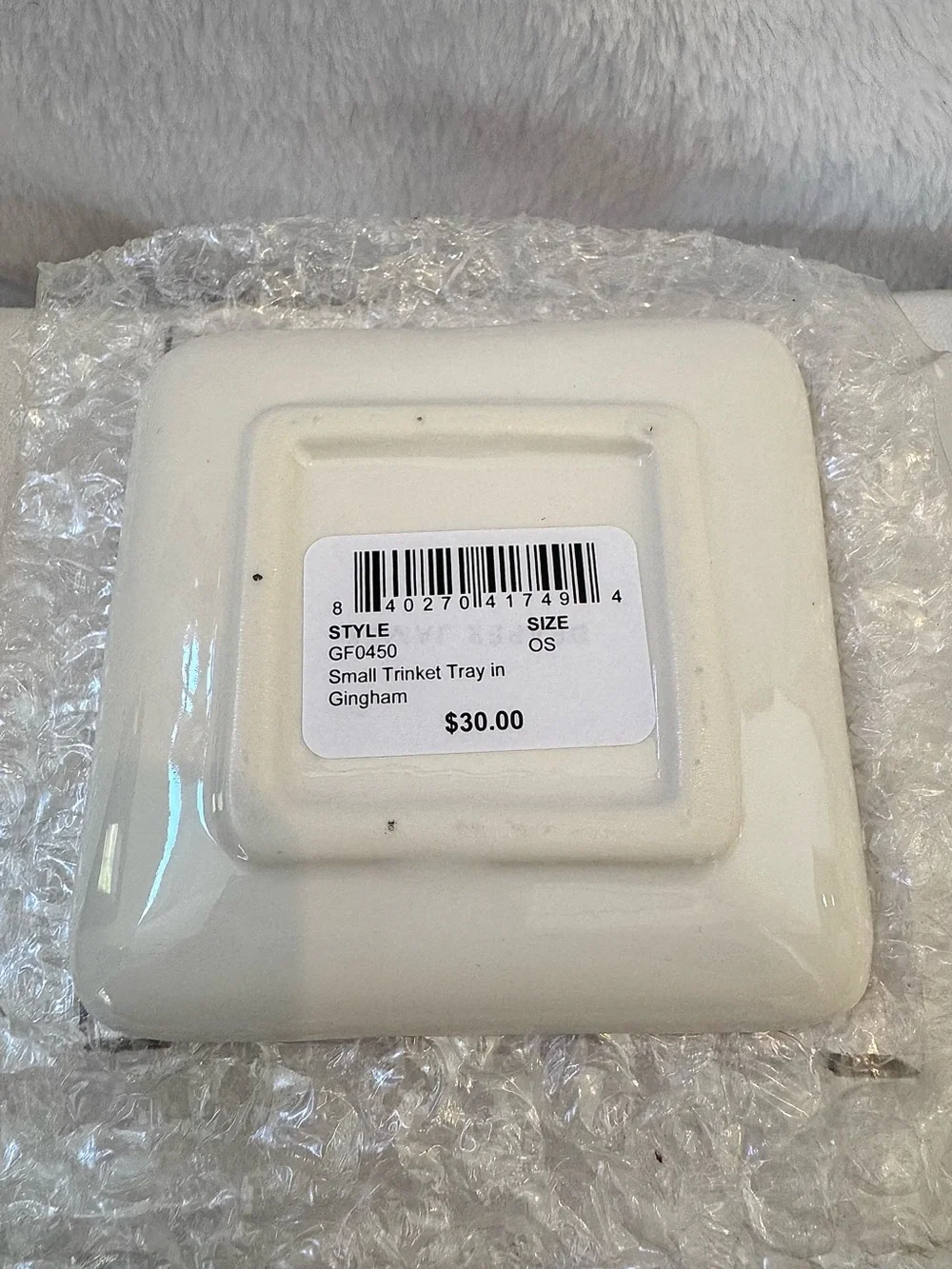 NWT Draper James Small Ceramic Trinket Dish in Gingham